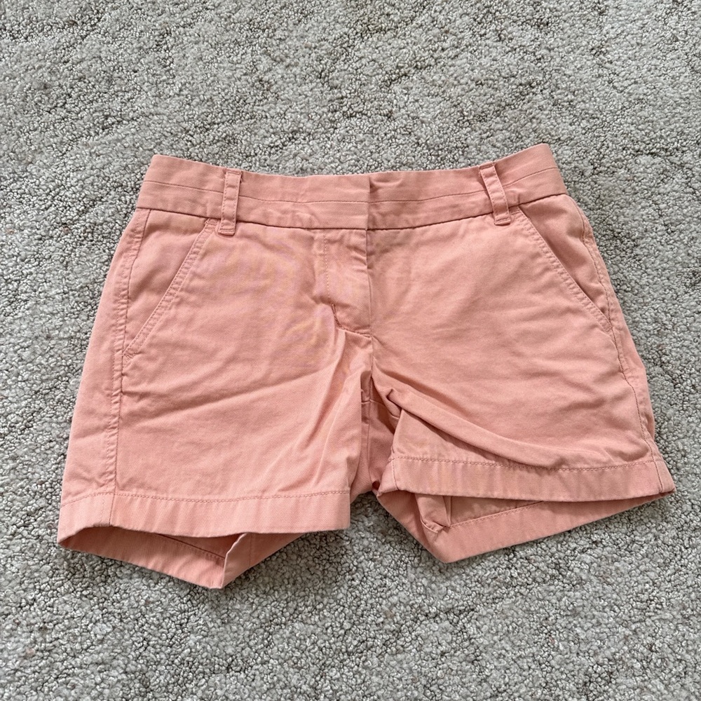 J.CREW Chino Broken-In Shorts – Women’s Size 0 – Pink Peach – 100% Cotton